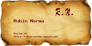 Rubin Norma névjegykártya